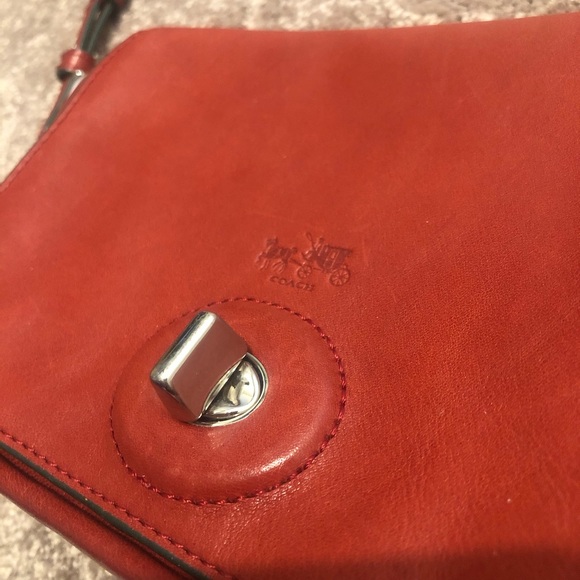 Coach Red Crossbody Purse Adjustable Strap - Picture 5 of 12